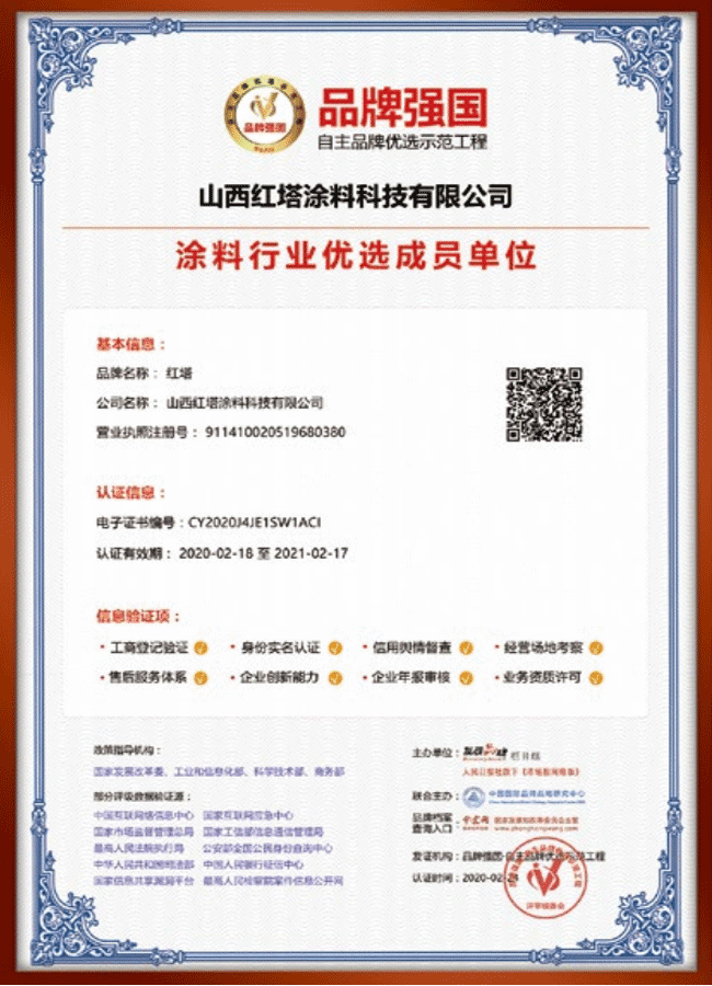 2020涂料行業優選成員單位